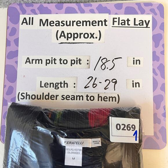 Feratelli Blouse M Women’s Too Black Paint Splatter Graphic Lagenlook Abstract - Picture 4 of 10